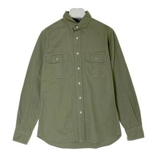 インディヴィジュアライズドシャツ(INDIVIDUALIZED SHIRTS)の★INDIVIDUALIZED SHIRT インディビジュアライズドシャツ ヘリンボーン 長袖シャツ カーキ sizeM(シャツ)