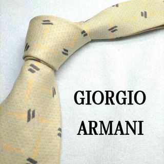 ジョルジオアルマーニ(Giorgio Armani)のGIORGIO ARMANI 小紋柄 イエロー シルク＆綿 中古 美品(ネクタイ)