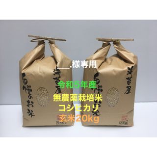 ___.様専用 無農薬コシヒカリ玄米20kg(5kg×4)令和5年産(米/穀物)