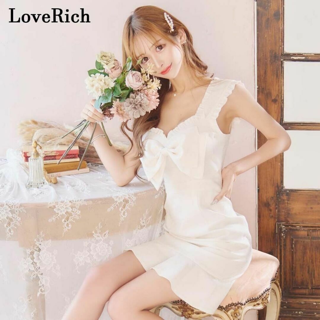 JEWELS - LoveRich ビッグリボン ツイード キャバドレス S