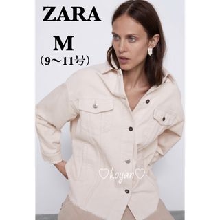 ザラ(ZARA)のZARA コーディロイシャツジャケット  Mサイズ　エクリュ(ブルゾン)