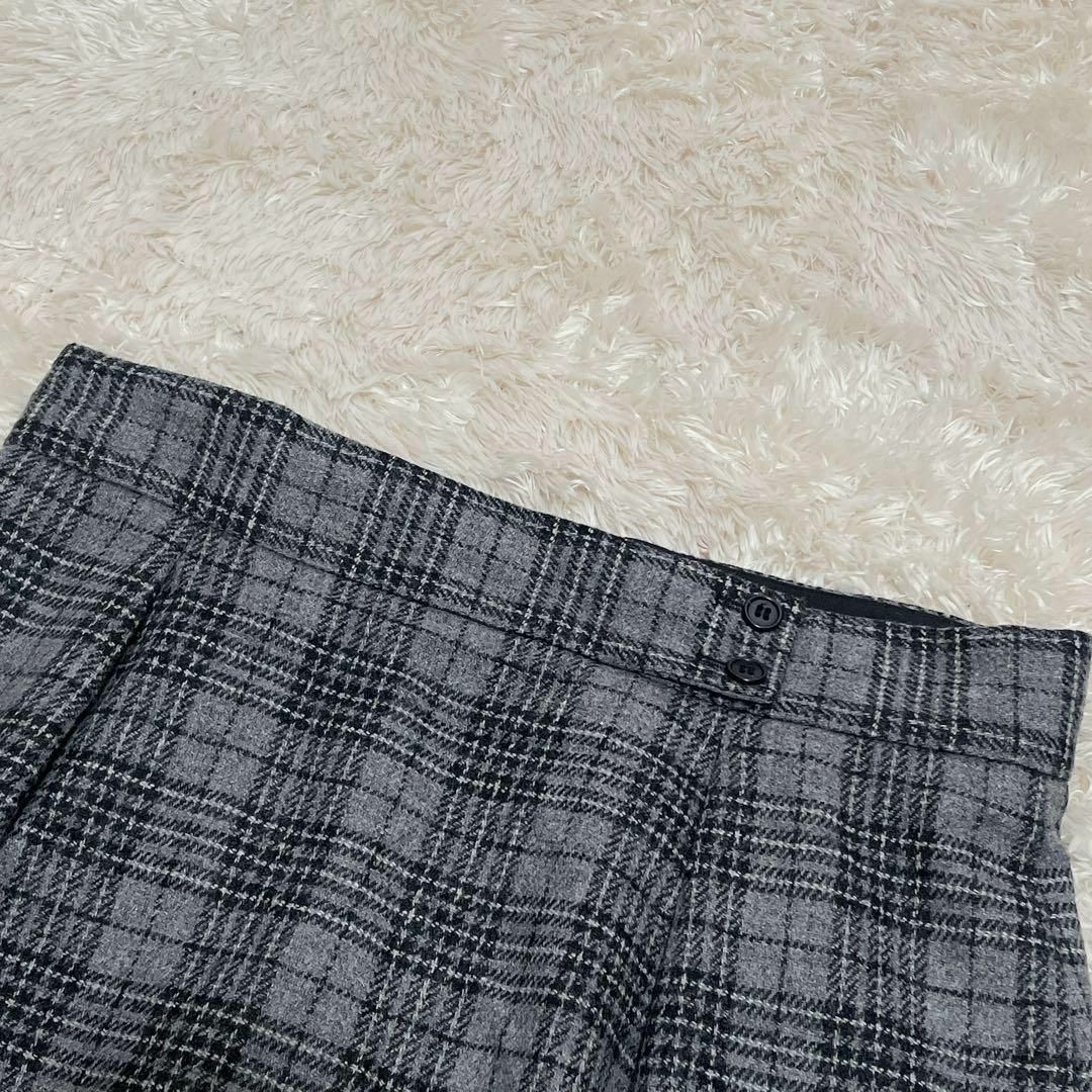 UNTITLED(アンタイトル)の【美品】UNTITLED ウール チェック スカート グレー サイズM レディースのスカート(ロングスカート)の商品写真