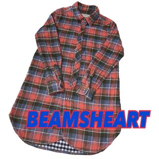 BEAMS - 【BEAMSHEART 】ビームス ネルシャツチェック柄ワンピース Fサイズ