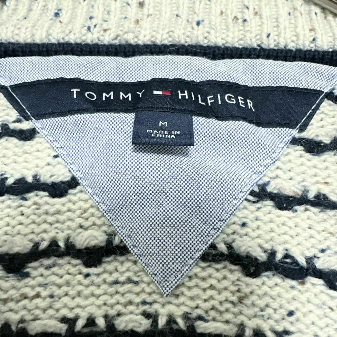 TOMMY HILFIGER(トミーヒルフィガー)のトミーヒルフィガー コットン ニットセーター バーズアイ ロゴ刺繍 m26 メンズのトップス(ニット/セーター)の商品写真