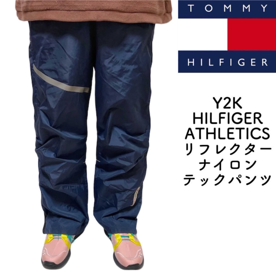 TOMMY HILFIGER(トミーヒルフィガー)のY2K トミーヒルフィガー リフレクター ナイロン テックパンツ 90s メンズのパンツ(その他)の商品写真