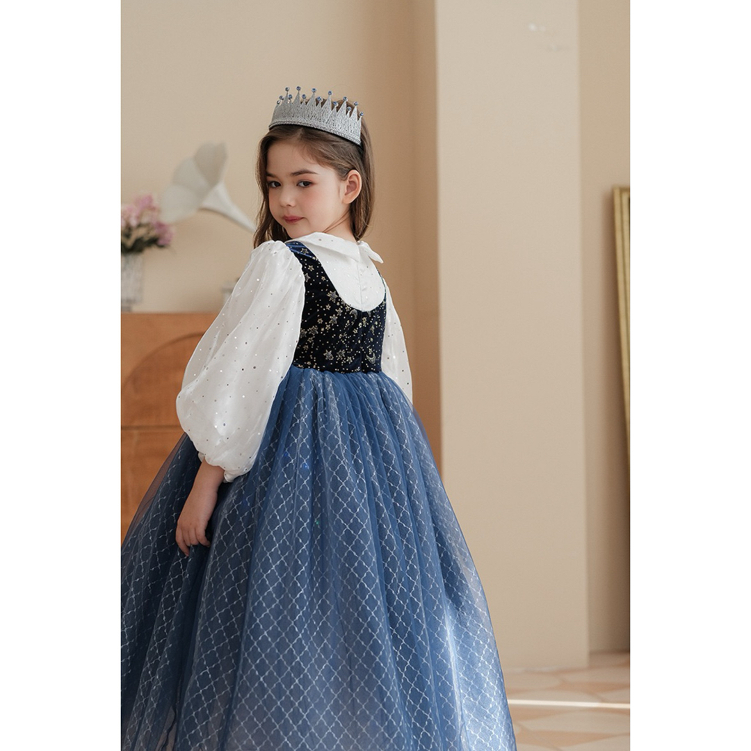 CADB紺色プリンセスドレスふんわりコスプレドレス110サイズ キッズ/ベビー/マタニティのキッズ服女の子用(90cm~)(ドレス/フォーマル)の商品写真