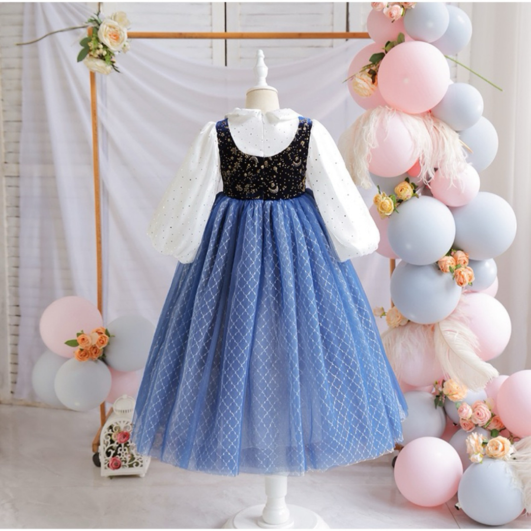 CADB紺色プリンセスドレスふんわりコスプレドレス110サイズ キッズ/ベビー/マタニティのキッズ服女の子用(90cm~)(ドレス/フォーマル)の商品写真