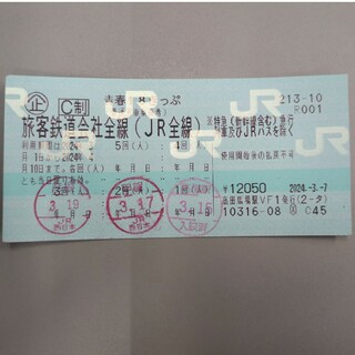 ジェイアール(JR)の青春18切符　2回分(鉄道乗車券)