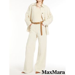 マックスマーラ(Max Mara)のマックスマーラ 麻混シャツジャケット ライトベージュ(ブルゾン)