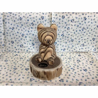 【未使用】熊ボッコ　木彫り　置物　旭川　北海道　木彫り熊　希少　民芸品　日本製(置物)