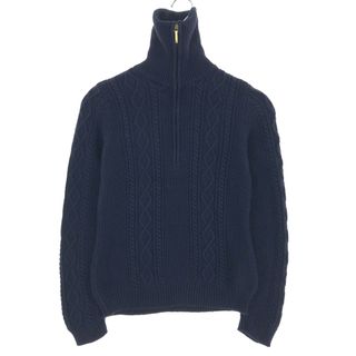 ラルフローレン(Ralph Lauren)の古着 ラルフローレン Ralph Lauren LAUREN ローレン ハーフジップ フィッシャーマンアランニットジップセーター レディースS /eaa425869(ニット/セーター)