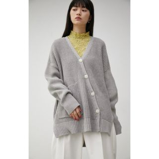 アズールバイマウジー(AZUL by moussy)のASYMMETRY BUTTON CARDIGAN AZUL by moussy(カーディガン)