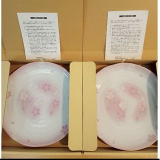 竹下夢二　桜柄　箱入り 皿　新品未使用　２点(食器)