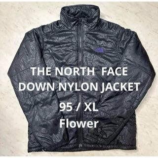 ザノースフェイス(THE NORTH FACE)のノースフェイス　レディース　柄付　軽量　ダウン　ナイロンジャケット　95 XL(ダウンジャケット)