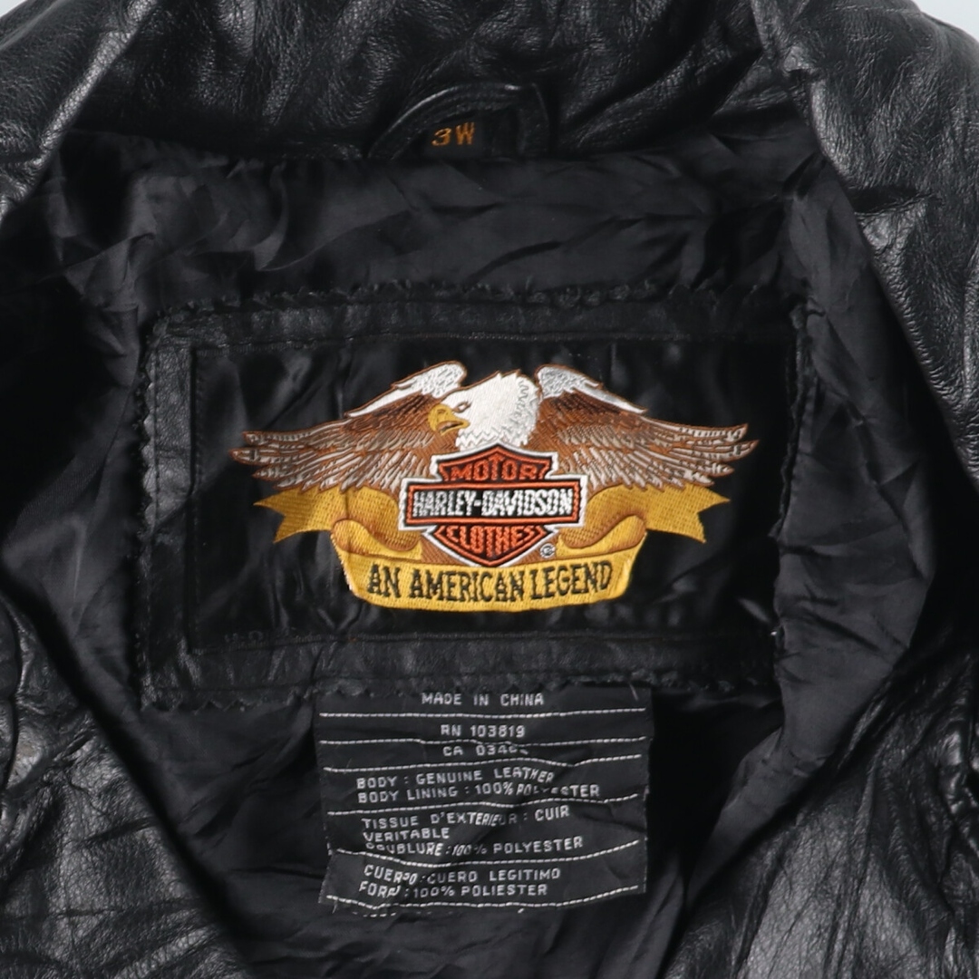 Harley Davidson(ハーレーダビッドソン)の古着 ハーレーダビッドソン Harley-Davidson レースアップ ダブルライダースジャケット レディースXXL /evb004842 レディースのジャケット/アウター(ライダースジャケット)の商品写真