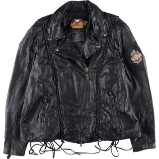 ハーレーダビッドソン(Harley Davidson)の古着 ハーレーダビッドソン Harley-Davidson レースアップ ダブルライダースジャケット レディースXXL /evb004842(ライダースジャケット)