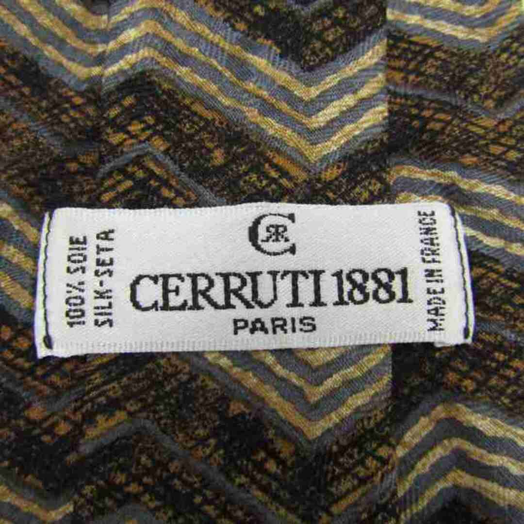 セルッティ ブランドネクタイ ワイドタイ ボーダー シルク フランス製 メンズ ブラウン CERRUTI 1881 メンズのファッション小物(ネクタイ)の商品写真