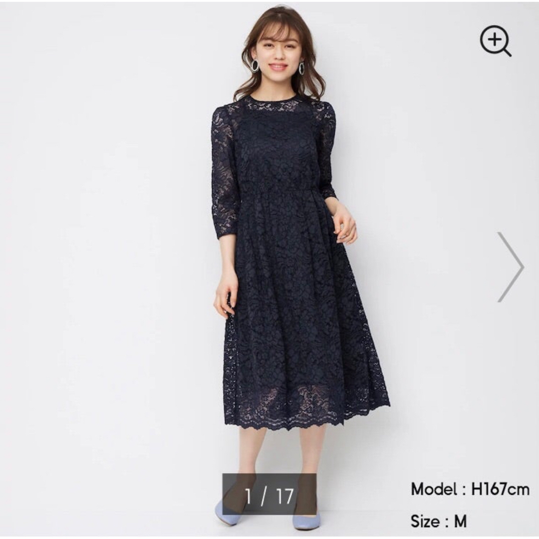GU - GU レースワンピース ネイビー Sサイズの通販 by くま's GU - GU レースワンピース ネイビー Sサイズの通販 by くま's