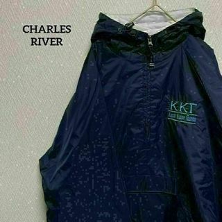 CHARLES RIVER プルオーバー ハーフジップ ロゴ 大学 ソロリティ(ナイロンジャケット)