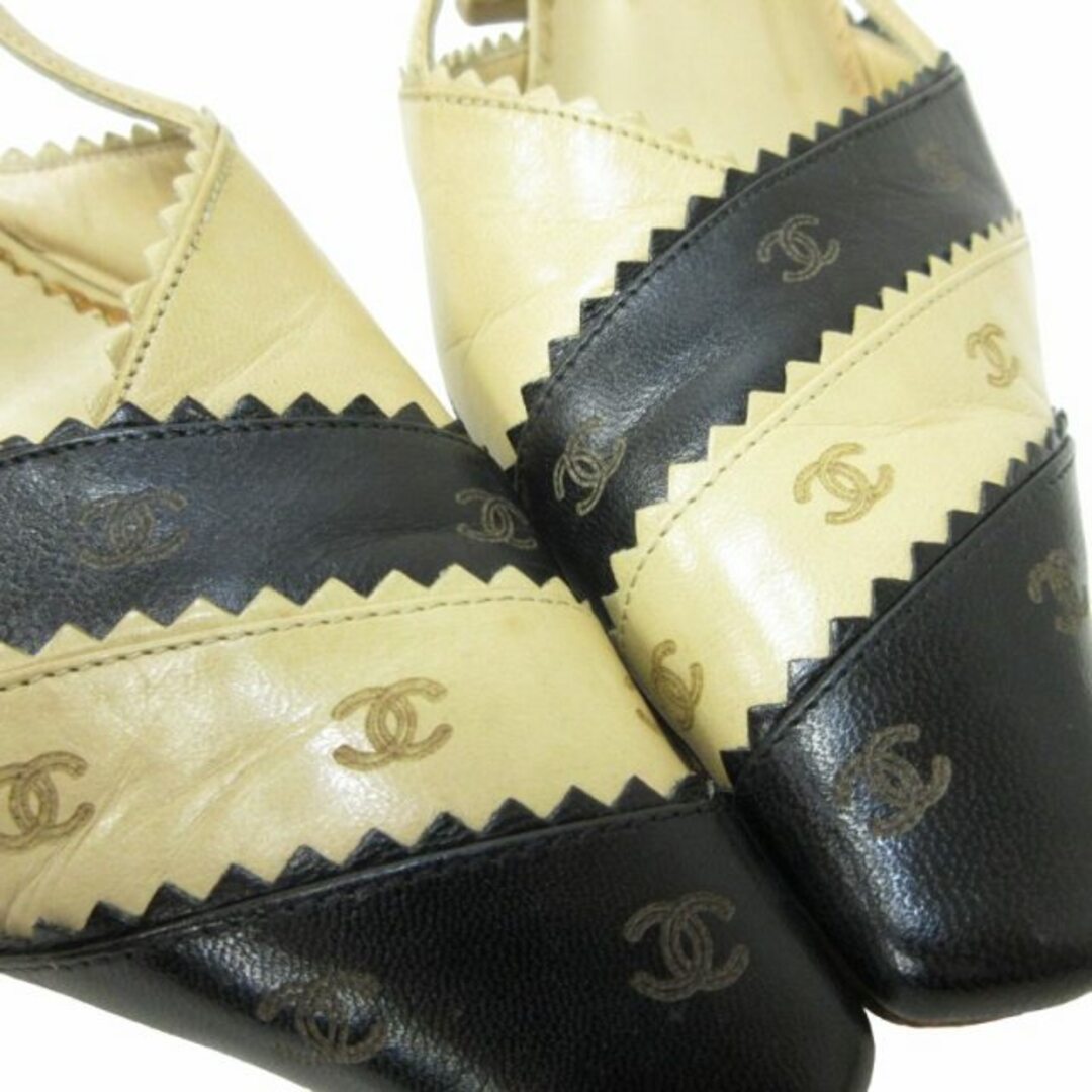 CHANEL(シャネル)のシャネル バックスリングパンプス ココマーク ベージュ37 24㎝ IBO48 レディースの靴/シューズ(ハイヒール/パンプス)の商品写真