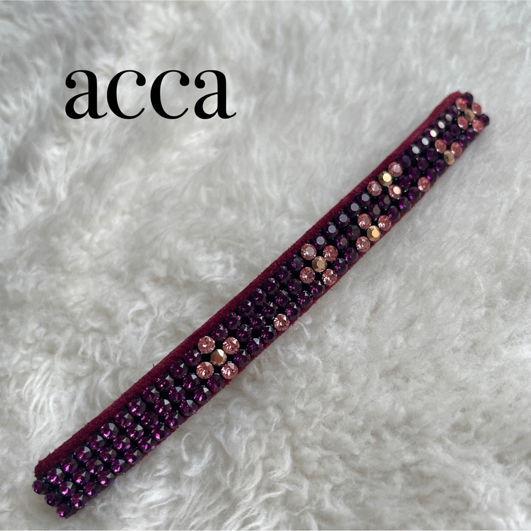 acca(アッカ)のACCA スワロフスキー バレッタ ピンク パープル レディースのヘアアクセサリー(バレッタ/ヘアクリップ)の商品写真