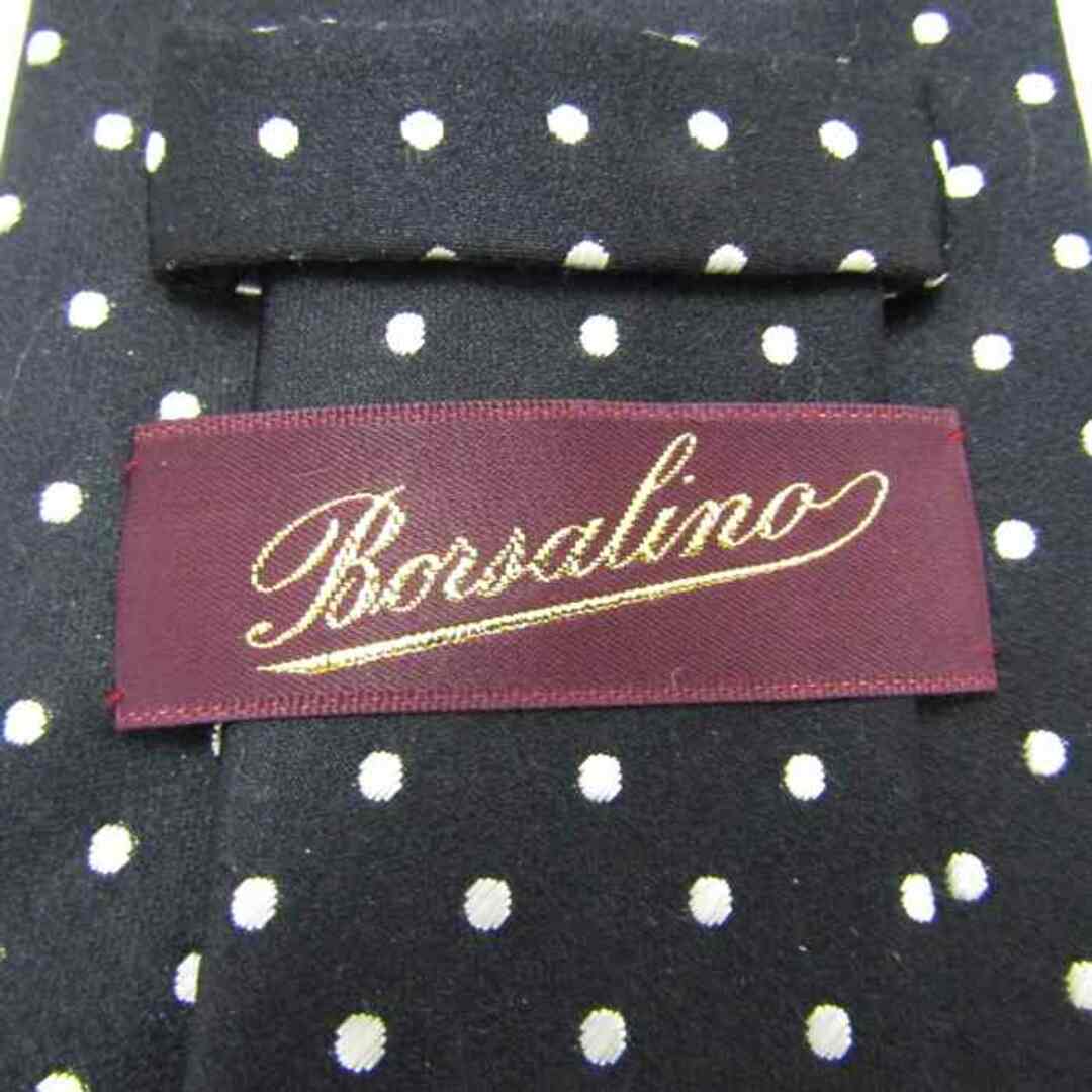 Borsalino(ボルサリーノ)のボルサリーノ ブランドネクタイ ドット柄 シルク メンズ ブラック Borsalino メンズのファッション小物(ネクタイ)の商品写真