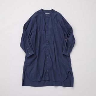 ネストローブ(nest Robe)のネストローブ アップサイクルリノ リネンコットンチュニック ダークブルー 未使用(チュニック)