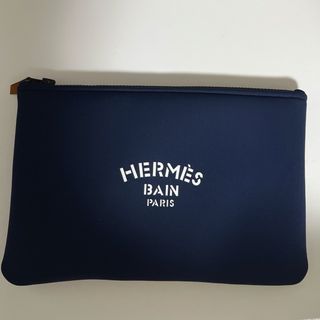 エルメス(Hermes)の新品未使用品　エルメス　BAIN ポーチ　ネイビー(ポーチ)