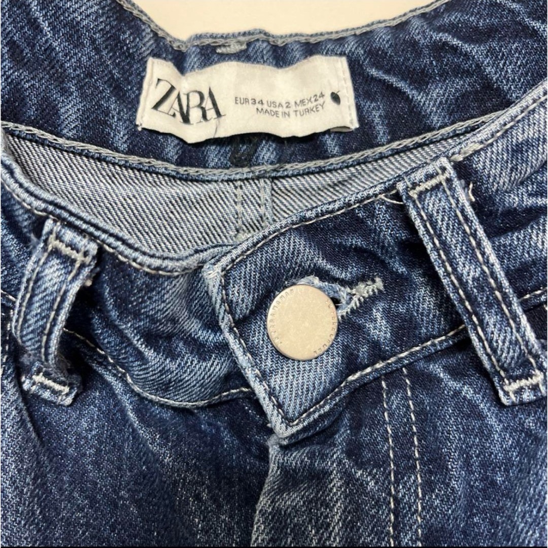 ZARA(ザラ)のZARA ワイド　デニム　34 レディースのパンツ(デニム/ジーンズ)の商品写真