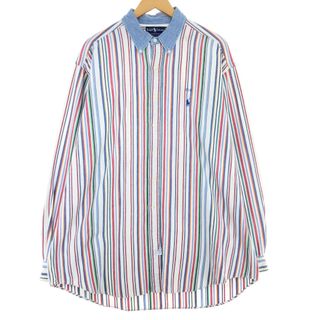 ラルフローレン(Ralph Lauren)の古着 ラルフローレン Ralph Lauren 長袖 ボタンダウンストライプシャツ メンズXL /eaa427853(シャツ)