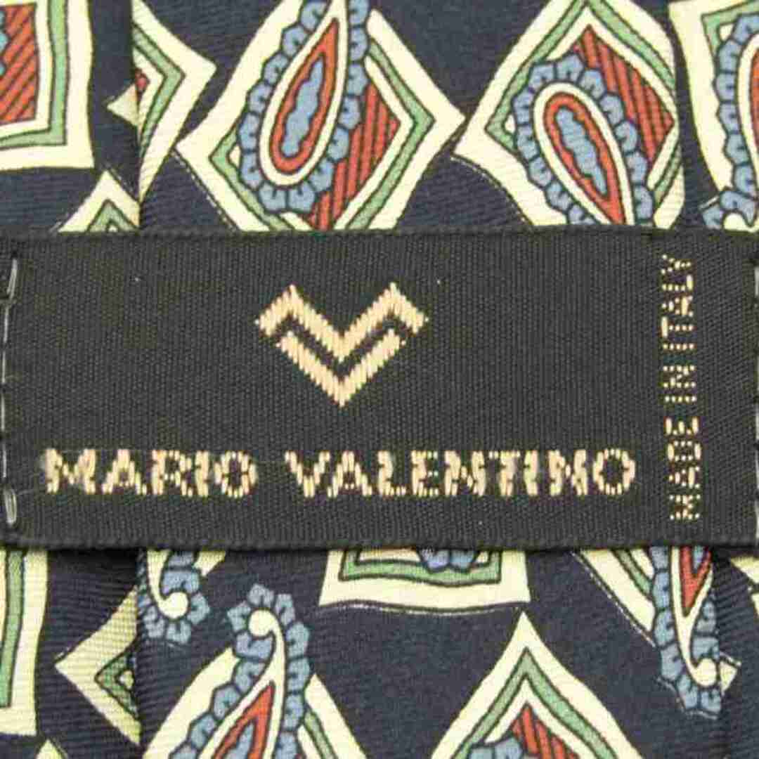 MARIO VALENTINO(マリオバレンチノ)のマリオヴァレンティノ ブランドネクタイ ワイドタイ ペイズリー柄 シルク イタリア製 メンズ ネイビー系 MARIO VALENTINO メンズのファッション小物(ネクタイ)の商品写真