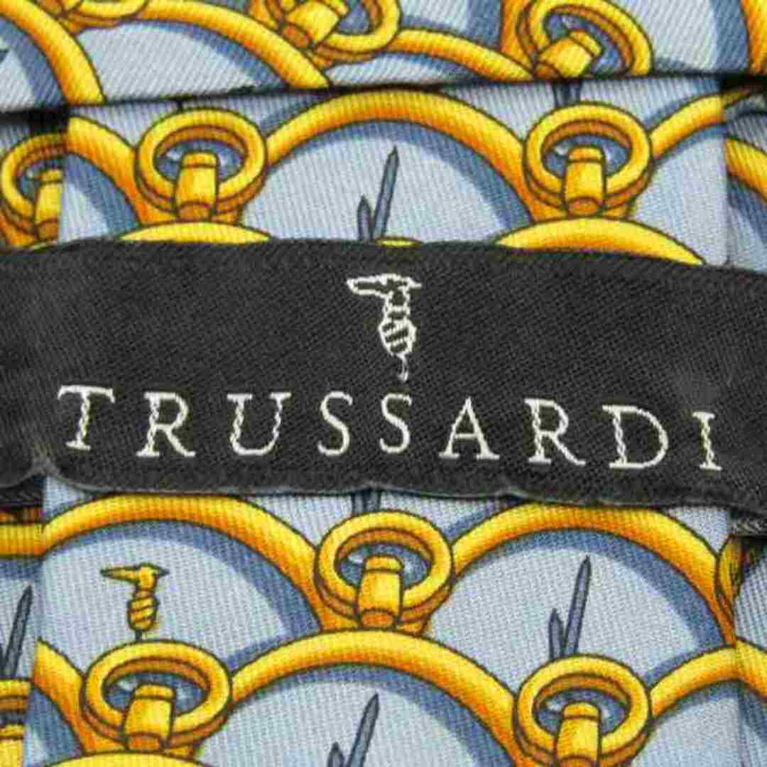 Trussardi(トラサルディ)のトラサルディ ブランドネクタイ ワイドタイ 総柄 ロゴ シルク イタリア製 メンズ グレー系 TRUSSARDI メンズのファッション小物(ネクタイ)の商品写真