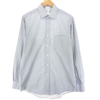 ブルックスブラザース(Brooks Brothers)の古着 ブルックスブラザーズ Brooks Brothers 1818 ワイドカラー 長袖 チェックシャツ メンズXL /eaa427349(シャツ)