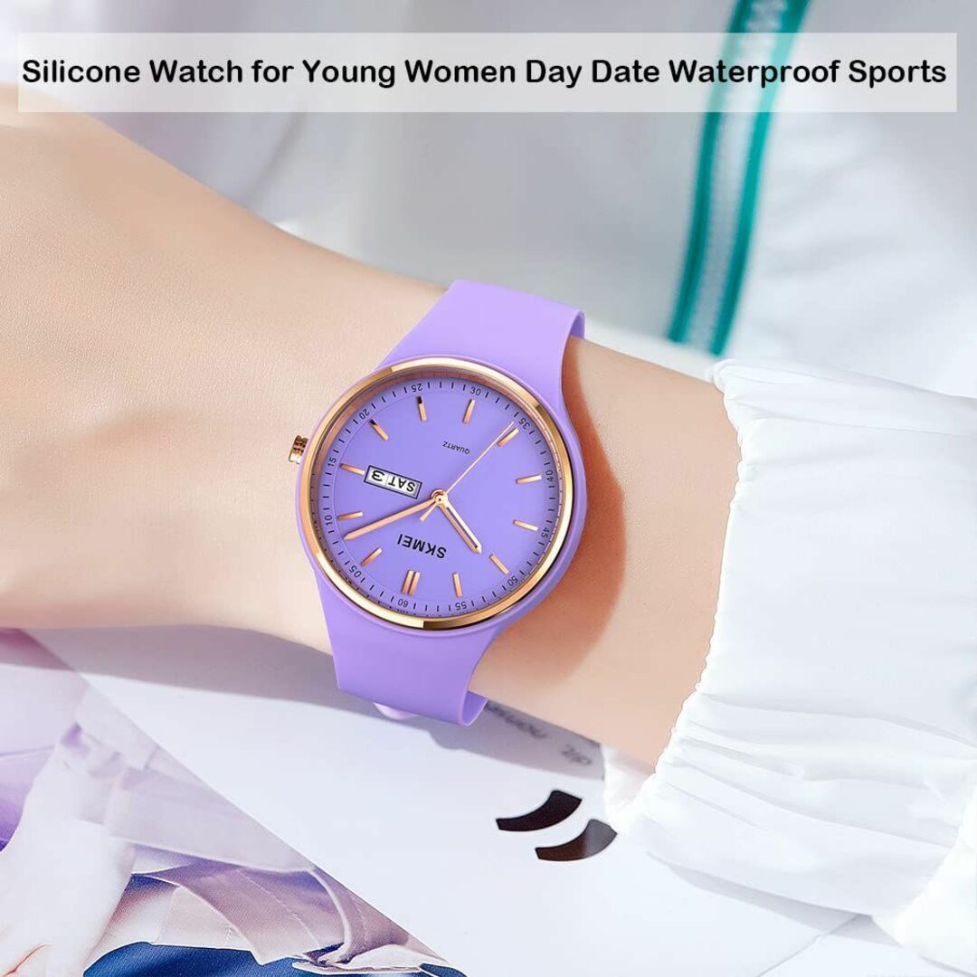 【色: L1747パープル】腕時計 レディース シリコン 高校生 防水 スポーツ レディースのファッション小物(腕時計)の商品写真