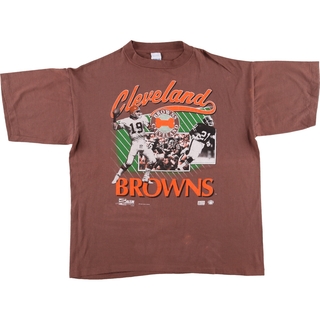 古着 90年代 NFL CLEVELAND BROWNS クリーブランドブラウンズ プリントTシャツ USA製 メンズXL ヴィンテージ /eaa427620(Tシャツ/カットソー(半袖/袖なし))