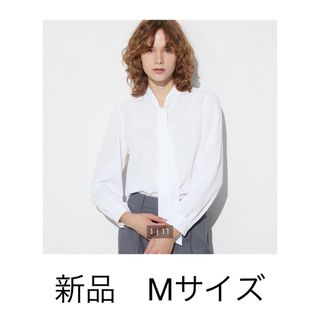 新品　UNIQLO ボウタイブラウス　Mサイズ(シャツ/ブラウス(長袖/七分))