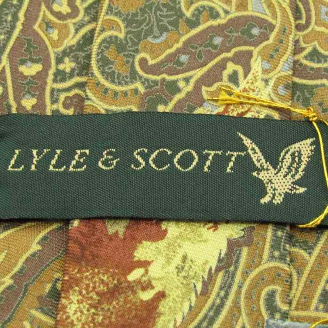LYLE&SCOTT(ライルアンドスコット)のライルアンドスコット ブランド ネクタイ ペイズリー柄 総柄 花柄 未使用タグ付 メンズ グリーン LYLE&SCOTT メンズのファッション小物(ネクタイ)の商品写真