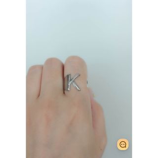 ebine Transparent Alphabet Ring / Silver