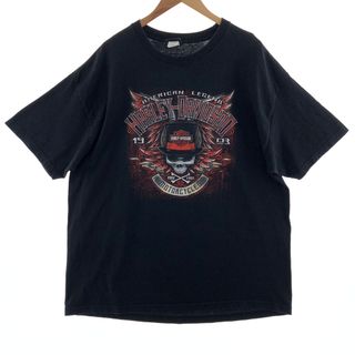 ハーレーダビッドソン(Harley Davidson)の古着 ハーレーダビッドソン Harley-Davidson 両面プリント モーターサイクル バイクTシャツ メンズXXL /eaa381716(Tシャツ/カットソー(半袖/袖なし))