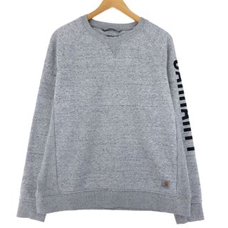 カーハート(carhartt)の古着 カーハート Carhartt RELAXED FIT 袖プリント ワンポイントロゴスウェットシャツ トレーナー メンズXL /eaa431100(スウェット)