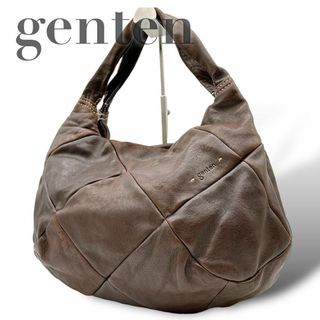 ゲンテン(genten)のO107【美品】ゲンテン トートバッグ キルティング パッチワーク 羊革(ハンドバッグ)