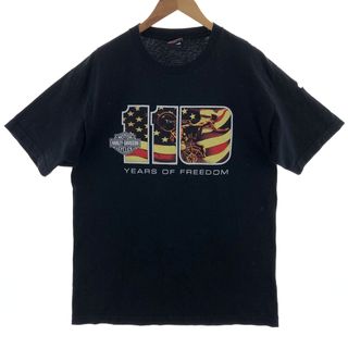 ハーレーダビッドソン(Harley Davidson)の古着 ハーレーダビッドソン Harley-Davidson 両面プリント モーターサイクル バイクTシャツ メンズL /eaa381743(Tシャツ/カットソー(半袖/袖なし))