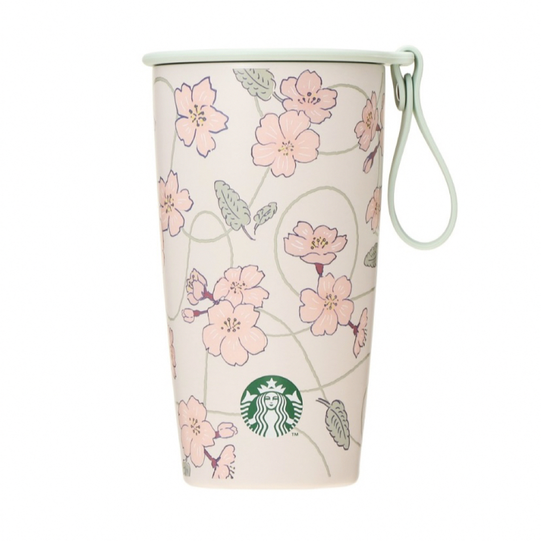 Starbucks Coffee(スターバックスコーヒー)のSAKURA2024ストラップカップシェイプステンレスボトル355ml インテリア/住まい/日用品のキッチン/食器(タンブラー)の商品写真