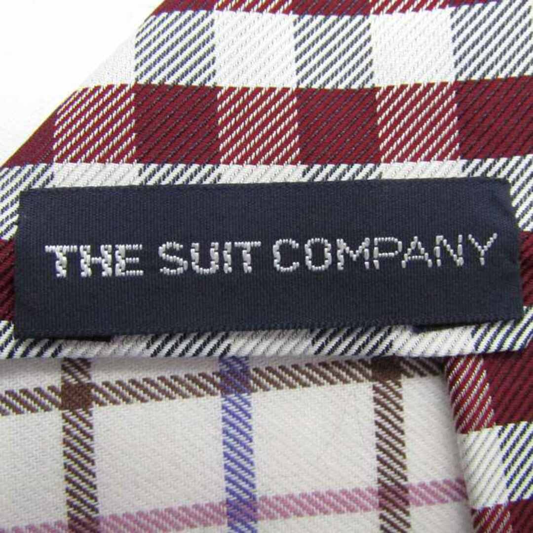 スーツカンパニー ブランド ネクタイ シルク 格子柄 チェック柄 メンズ ホワイト THE SUIT COMPANY メンズのファッション小物(ネクタイ)の商品写真