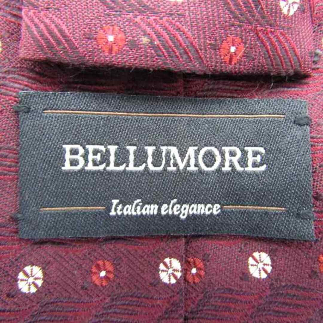 ベルモーレ ブランド ネクタイ シルク 小紋柄 総柄 メンズ パープル BELLUMORE メンズのファッション小物(ネクタイ)の商品写真