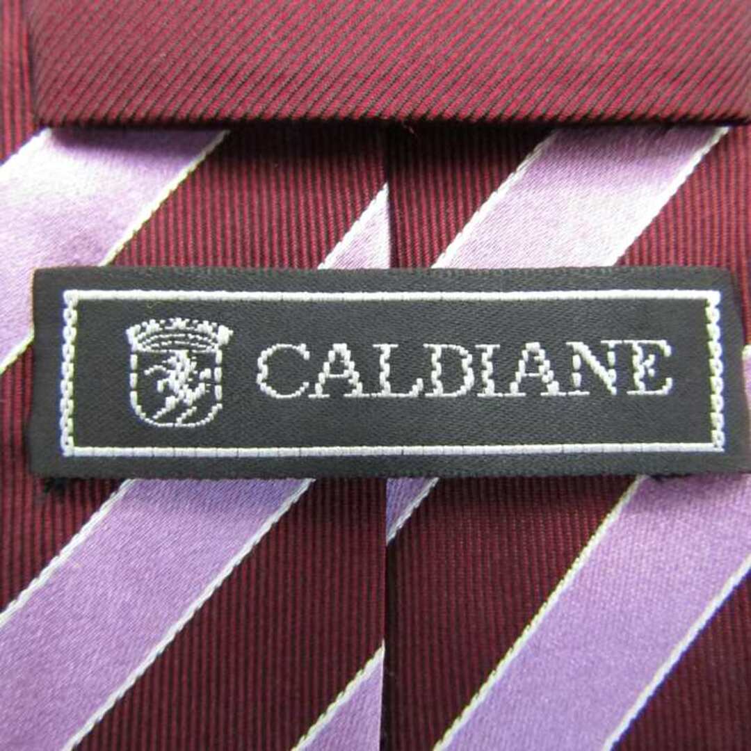 カルディアーネ ブランド ネクタイ シルク ストライプ柄 メンズ パープル CALDIANE メンズのファッション小物(ネクタイ)の商品写真