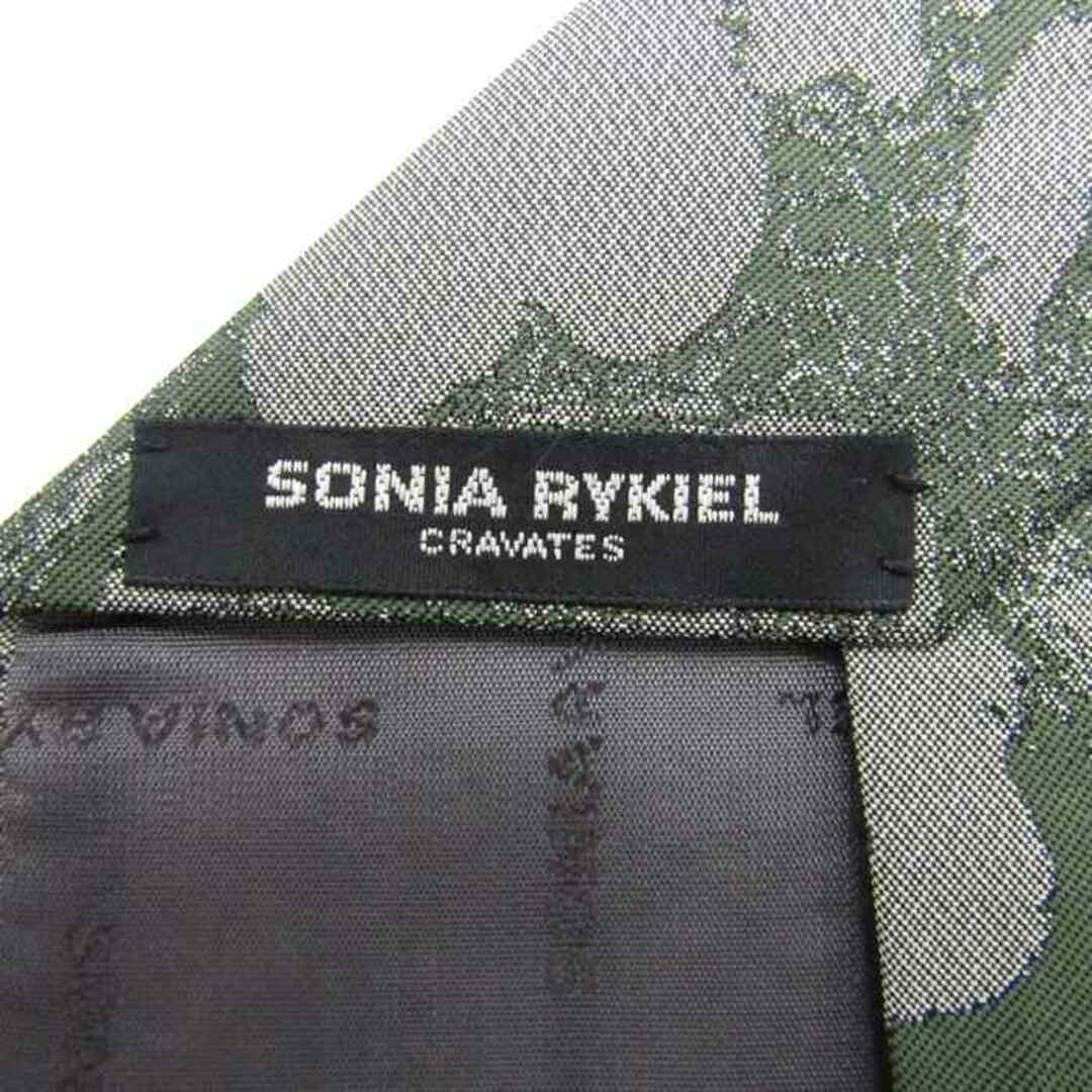 SONIA RYKIEL(ソニアリキエル)のソニアリキエル ブランド ネクタイ シルク 総柄 ハンドメイド メンズ グリーン Sonia Rykiel メンズのファッション小物(ネクタイ)の商品写真