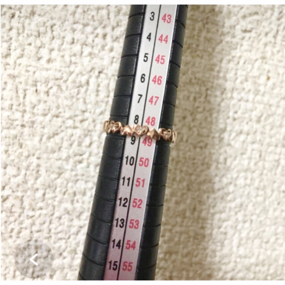 ESTELLE（As-me ESTELLE）(エステール)のESTELLE   K10 ピンクゴールド ダイヤモンド ハート リング　　9号 レディースのアクセサリー(リング(指輪))の商品写真