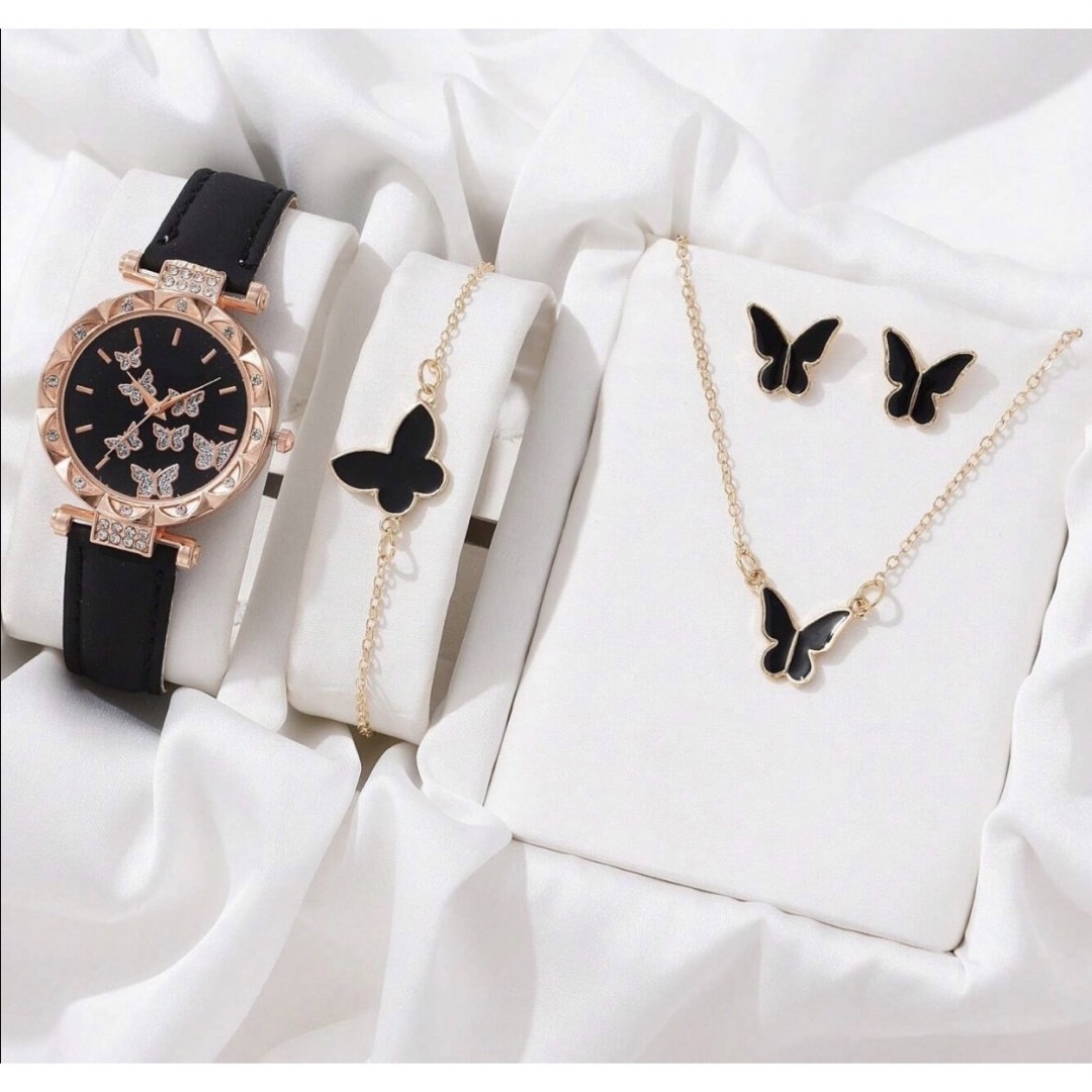 レディース 腕時計 ブレスレット ピアス ゴールド アクセサリー ホワイト レディースのファッション小物(腕時計)の商品写真