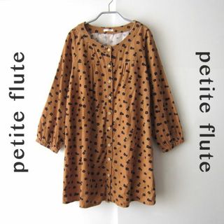 プチフルール(Petite fleur)の美品　petite flute／プチフルール★　コーデュロイ　花柄チュニック　F(チュニック)